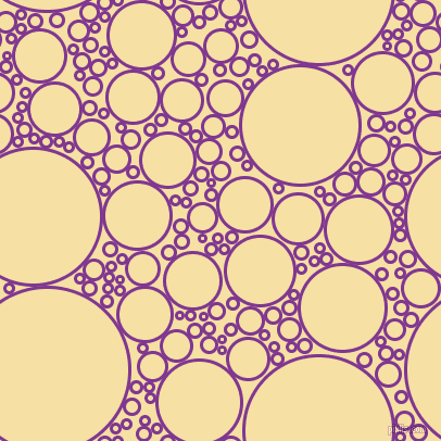 bubbles, circles, sponge, big, medium, small, 3 pixel line width, Vivid Violet and Buttermilk circles bubbles sponge soap seamless tileable