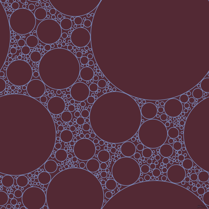 bubbles, circles, sponge, big, medium, small, 2 pixel line width, Wild Blue Yonder and Black Rose circles bubbles sponge soap seamless tileable