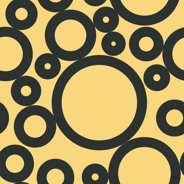 bubbles, circles, sponge, big, medium, small, 33 pixel line width, Woodsmoke and Golden Glow circles bubbles sponge soap seamless tileable