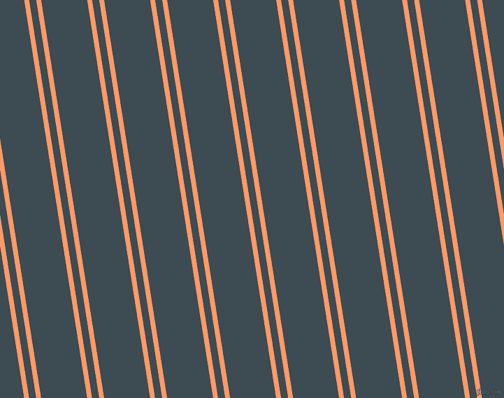 99 degree angles dual stripe lines, 7 pixel lines width, 10 and 65 pixels line spacing, Atomic Tangerine and Atomic dual two line striped seamless tileable
