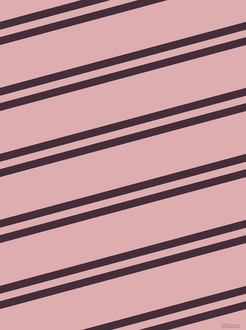 15 degree angles dual striped lines, 15 pixel lines width, 14 and 81 pixels line spacing, Barossa and Pale Chestnut dual two line striped seamless tileable
