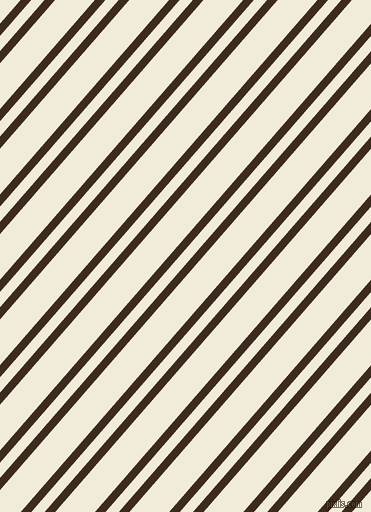 49 degree angle dual stripes lines, 8 pixel lines width, 10 and 30 pixel line spacing, Bistre and Buttery White dual two line striped seamless tileable