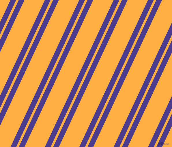 65 degree angles dual stripes lines, 18 pixel lines width, 8 and 64 pixels line spacing, Blue Gem and Yellow Orange dual two line striped seamless tileable