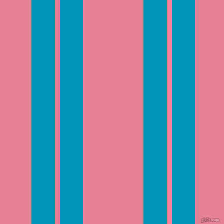vertical dual line stripes, 46 pixel line width, 10 and 119 pixels line spacing, Bondi Blue and Carissma dual two line striped seamless tileable