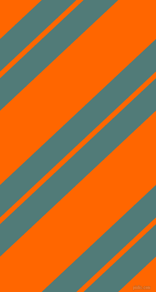 43 degree angle dual striped lines, 48 pixel lines width, 10 and 110 pixel line spacing, Breaker Bay and Safety Orange dual two line striped seamless tileable