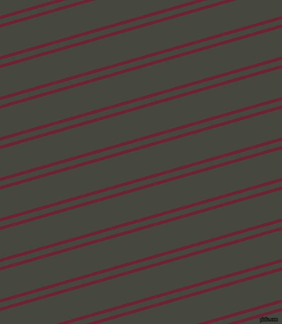 16 degree angles dual stripes lines, 6 pixel lines width, 10 and 55 pixels line spacing, Claret and Heavy Metal dual two line striped seamless tileable