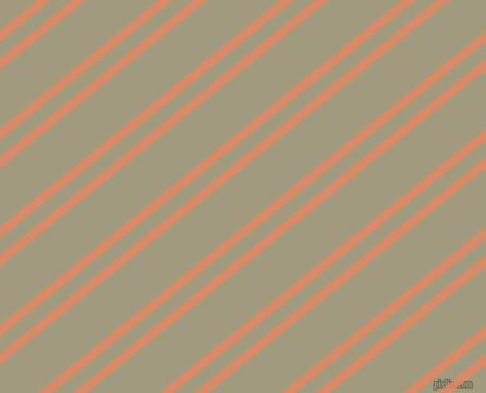 39 degree angles dual stripes lines, 8 pixel lines width, 12 and 42 pixels line spacing, Copper and Grey Olive dual two line striped seamless tileable