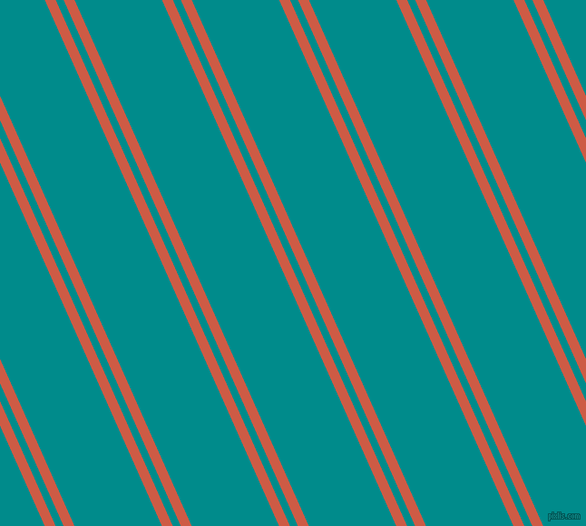 114 degree angles dual stripes lines, 11 pixel lines width, 8 and 88 pixels line spacing, Dark Coral and Dark Cyan dual two line striped seamless tileable