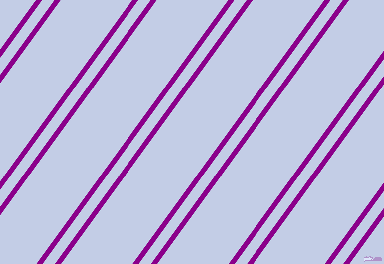 54 degree angle dual stripes lines, 10 pixel lines width, 20 and 116 pixel line spacing, Dark Magenta and Periwinkle dual two line striped seamless tileable