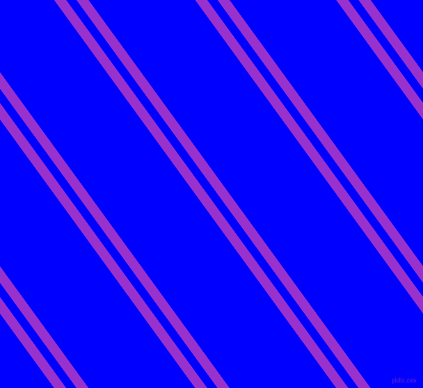 126 degree angle dual striped line, 14 pixel line width, 12 and 124 pixel line spacing, Dark Orchid and Blue dual two line striped seamless tileable