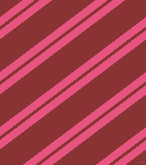37 degree angle dual stripes line, 25 pixel line width, 10 and 88 pixel line spacing, Dark Pink and Old Brick dual two line striped seamless tileable