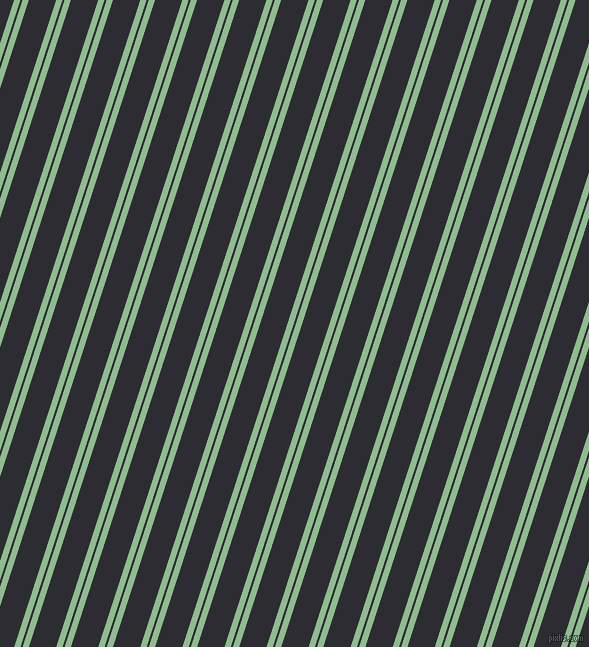 72 degree angles dual stripes lines, 6 pixel lines width, 2 and 26 pixels line spacing, Dark Sea Green and Bastille dual two line striped seamless tileable