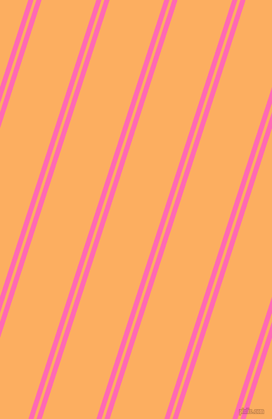 72 degree angle dual striped lines, 7 pixel lines width, 4 and 74 pixel line spacing, Hot Pink and Rajah dual two line striped seamless tileable