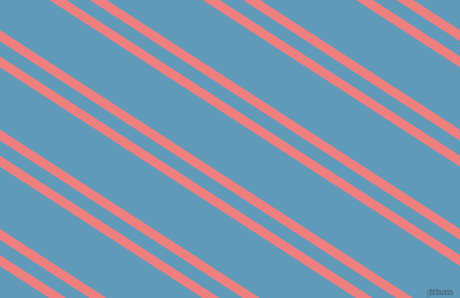 147 degree angle dual striped lines, 13 pixel lines width, 18 and 74 pixel line spacing, Light Coral and Shakespeare dual two line striped seamless tileable
