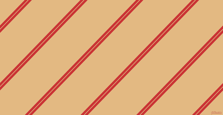 46 degree angle dual striped lines, 8 pixel lines width, 2 and 121 pixel line spacing, Mahogany and Maize dual two line striped seamless tileable