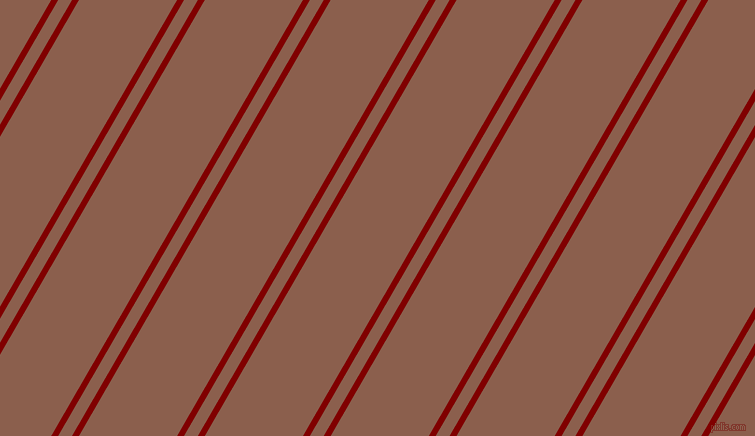 60 degree angles dual striped lines, 6 pixel lines width, 12 and 85 pixels line spacing, Maroon and Spicy Mix dual two line striped seamless tileable