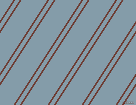 57 degree angles dual striped line, 5 pixel line width, 12 and 69 pixels line spacing, Metallic Copper and Bali Hai dual two line striped seamless tileable