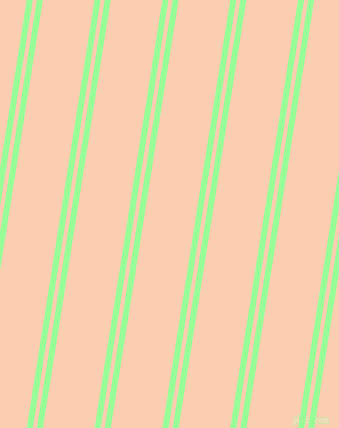 81 degree angle dual stripes lines, 6 pixel lines width, 4 and 51 pixel line spacingMint Green and Apricot dual two line striped seamless tileable