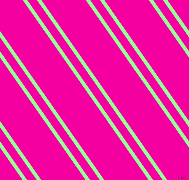 125 degree angle dual stripe line, 12 pixel line width, 26 and 119 pixel line spacing, Mint Green and Hollywood Cerise dual two line striped seamless tileable