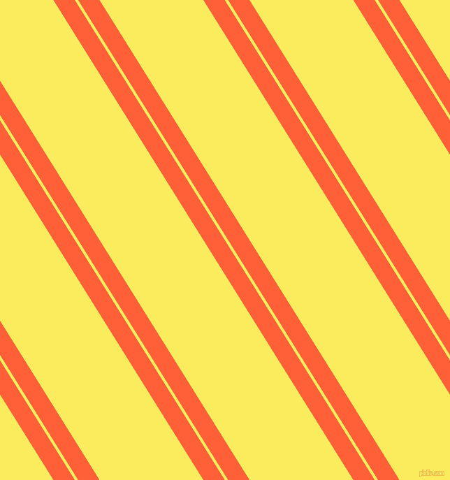 122 degree angles dual stripe lines, 26 pixel lines width, 4 and 126 pixels line spacing, Outrageous Orange and Corn dual two line striped seamless tileable
