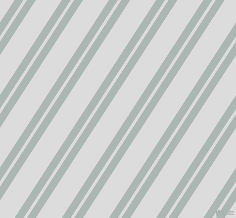 57 degree angles dual stripe line, 15 pixel line width, 6 and 44 pixels line spacing, Periglacial Blue and Gainsboro dual two line striped seamless tileable