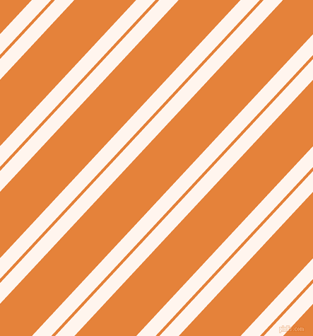 47 degree angles dual stripe lines, 20 pixel lines width, 4 and 64 pixels line spacing, Seashell and West Side dual two line striped seamless tileable
