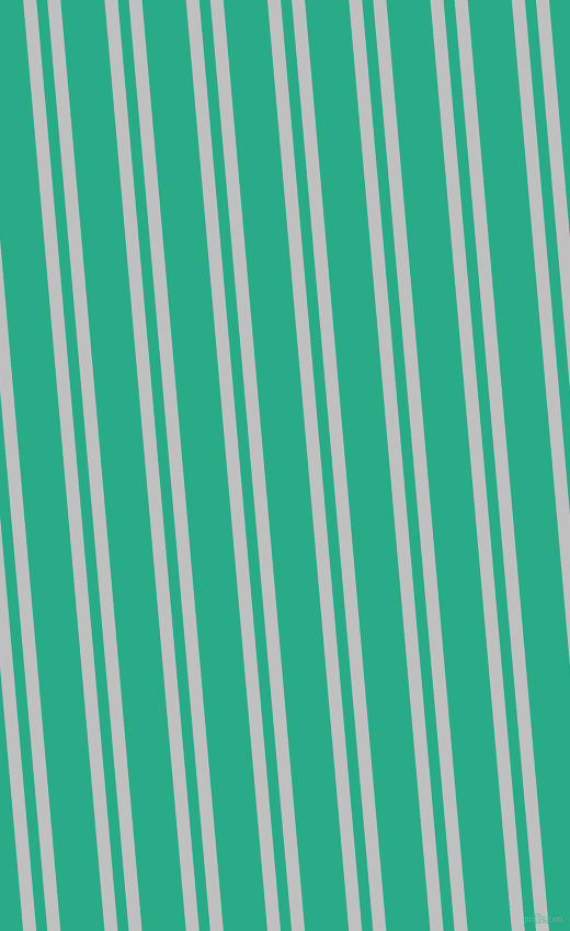95 degree angle dual stripes line, 12 pixel line width, 10 and 40 pixel line spacing, Silver and Jungle Green dual two line striped seamless tileable