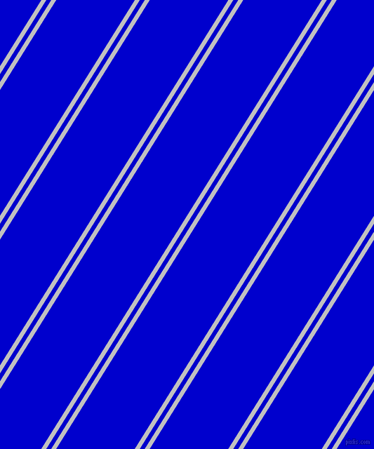 58 degree angle dual stripe line, 6 pixel line width, 6 and 95 pixel line spacing, Silver and Medium Blue dual two line striped seamless tileable