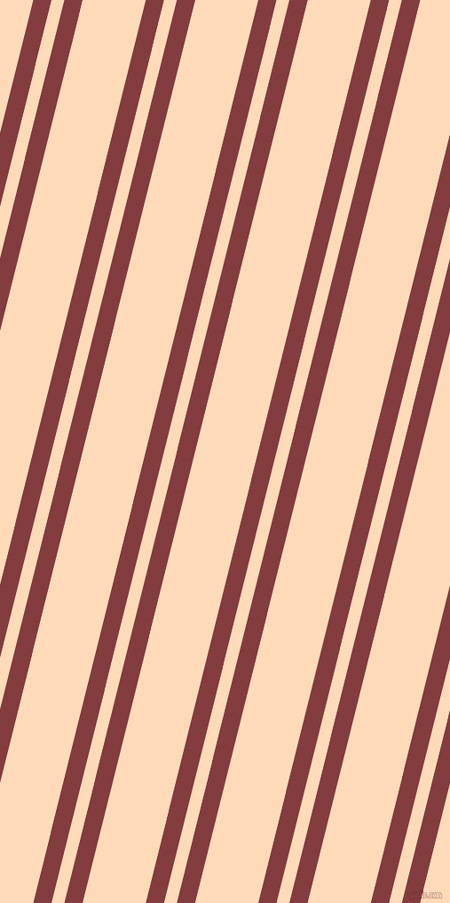 76 degree angles dual stripes lines, 20 pixel lines width, 14 and 69 pixels line spacing, Stiletto and Peach Puff dual two line striped seamless tileable