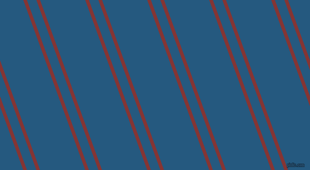 110 degree angle dual striped line, 7 pixel line width, 18 and 86 pixel line spacing, Tall Poppy and Bahama Blue dual two line striped seamless tileable