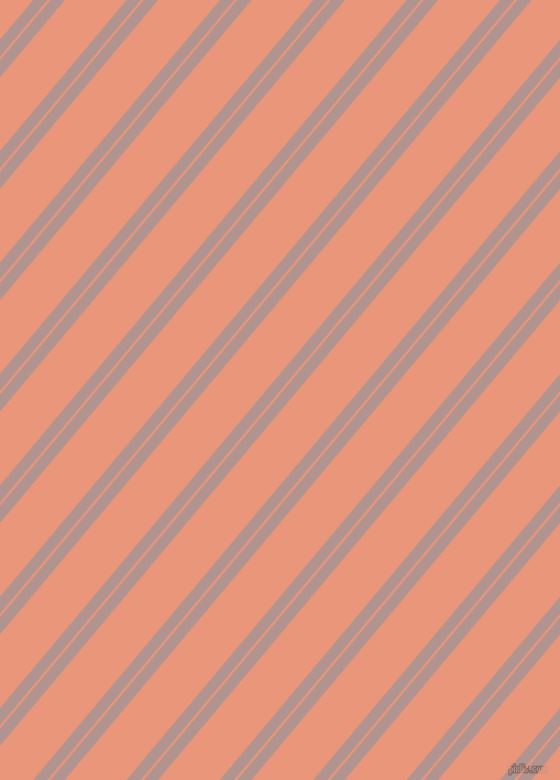 50 degree angles dual stripe lines, 10 pixel lines width, 2 and 43 pixels line spacing, Thatch and Dark Salmon dual two line striped seamless tileable