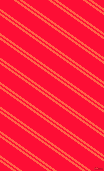 145 degree angles dual stripe line, 8 pixel line width, 6 and 60 pixels line spacing, Tomato and Torch Red dual two line striped seamless tileable