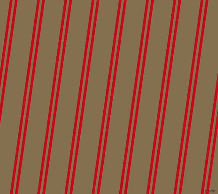 82 degree angle dual stripe lines, 9 pixel lines width, 8 and 66 pixel line spacing, Venetian Red and Shadow dual two line striped seamless tileable