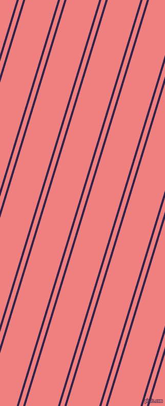 73 degree angle dual striped lines, 4 pixel lines width, 8 and 61 pixel line spacing, Violent Violet and Light Coral dual two line striped seamless tileable