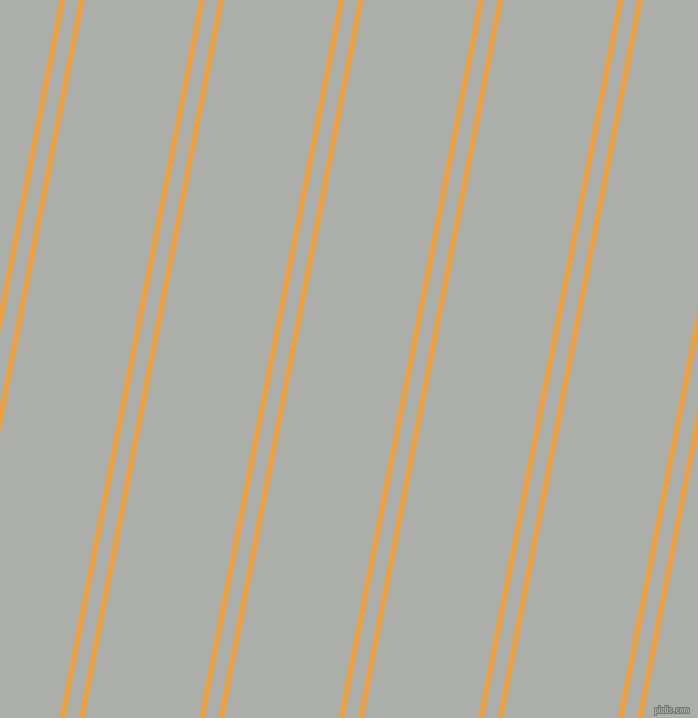 79 degree angles dual striped lines, 5 pixel lines width, 14 and 113 pixels line spacing, Yellow Sea and Silver Chalice dual two line striped seamless tileable