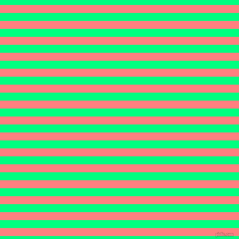 horizontal lines stripes, 16 pixel line width, 16 pixel line spacing, Salmon and Spring Green horizontal lines and stripes seamless tileable