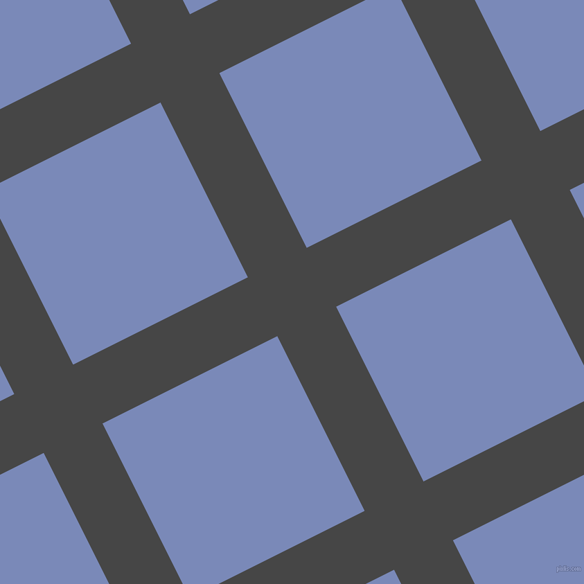 27/117 degree angle diagonal checkered chequered lines, 95 pixel lines width, 282 pixel square size, plaid checkered seamless tileable