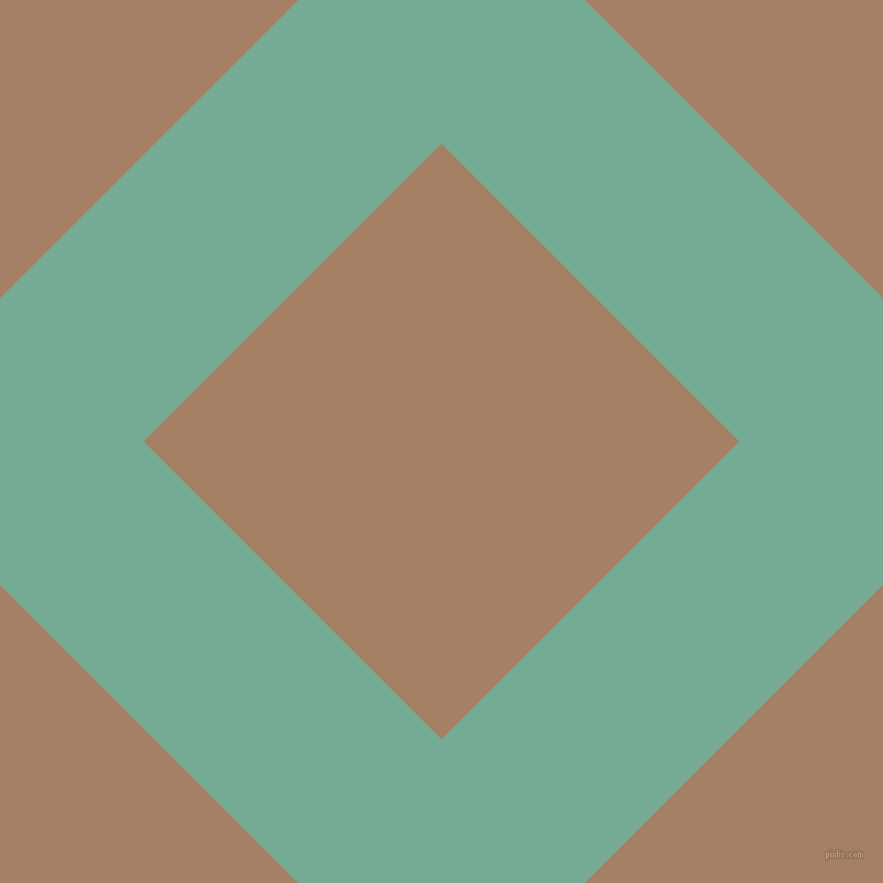 45/135 degree angle diagonal checkered chequered lines, 185 pixel lines width, 384 pixel square size, Acapulco and Medium Wood plaid checkered seamless tileable