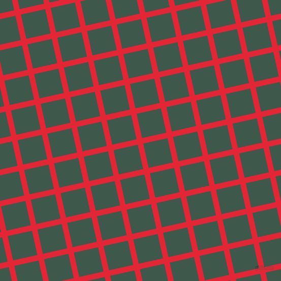 13/103 degree angle diagonal checkered chequered lines, 11 pixel lines width, 49 pixel square size, Alizarin and Plantation plaid checkered seamless tileable