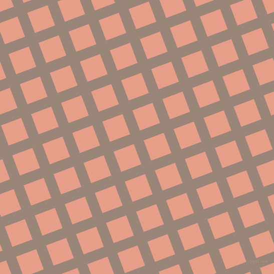 21/111 degree angle diagonal checkered chequered lines, 21 pixel lines width, 43 pixel square size, Almond Frost and Tonys Pink plaid checkered seamless tileable