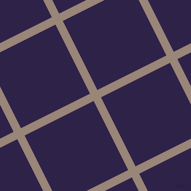 27/117 degree angle diagonal checkered chequered lines, 28 pixel lines width, 264 pixel square size, Almond Frost and Violent Violet plaid checkered seamless tileable