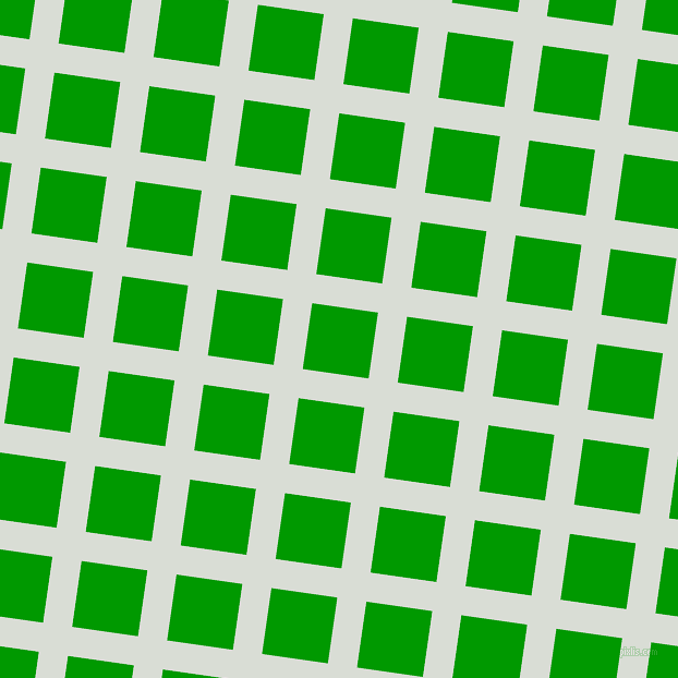82/172 degree angle diagonal checkered chequered lines, 27 pixel line width, 61 pixel square size, Aqua Haze and Islamic Green plaid checkered seamless tileable