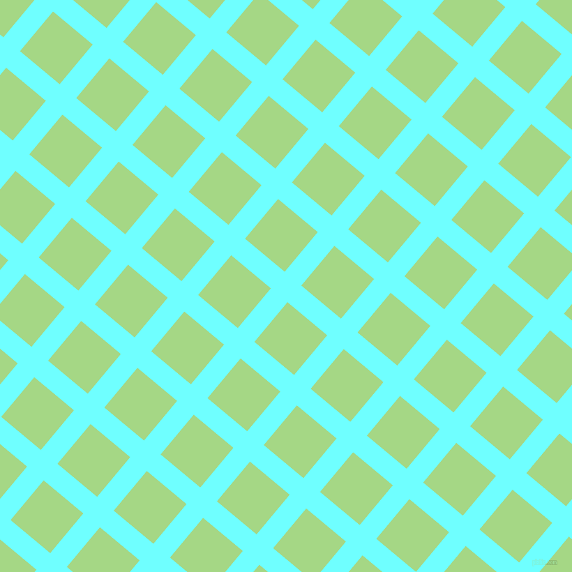 50/140 degree angle diagonal checkered chequered lines, 31 pixel line width, 74 pixel square size, Baby Blue and Feijoa plaid checkered seamless tileable