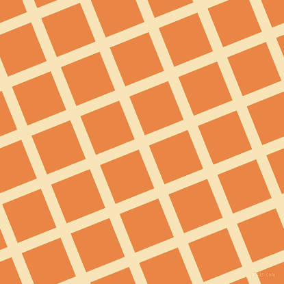 22/112 degree angle diagonal checkered chequered lines, 16 pixel lines width, 61 pixel square size, Barley White and Flamenco plaid checkered seamless tileable