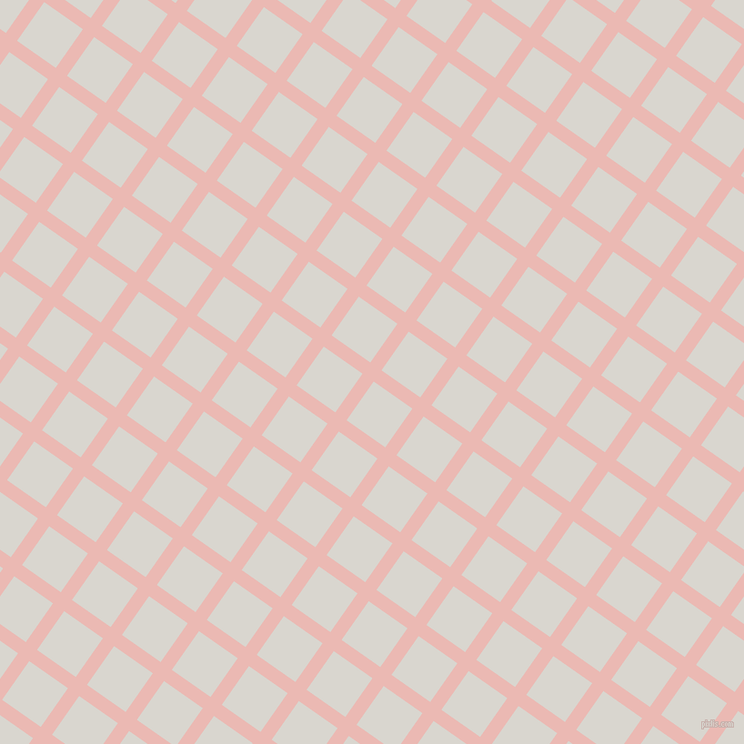 55/145 degree angle diagonal checkered chequered lines, 15 pixel line width, 52 pixel square size, Beauty Bush and Timberwolf plaid checkered seamless tileable