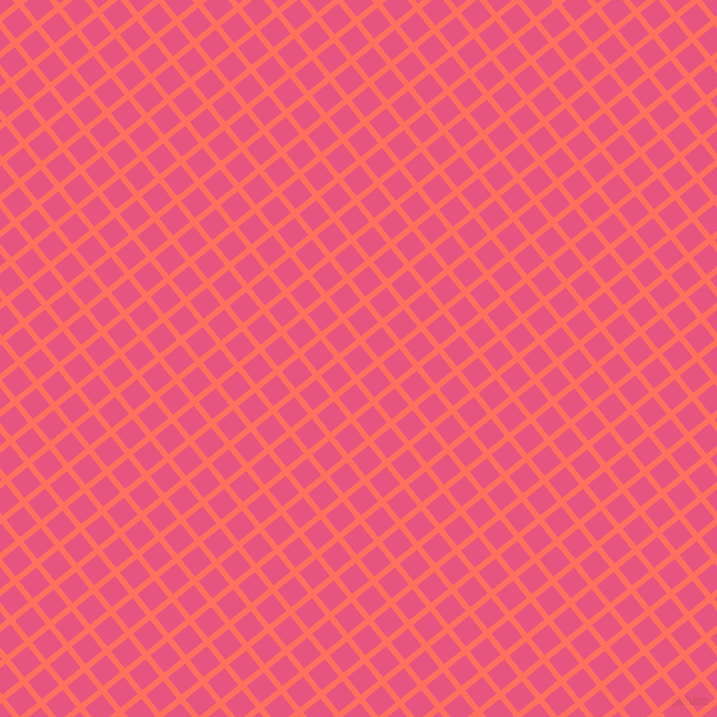 39/129 degree angle diagonal checkered chequered lines, 6 pixel lines width, 22 pixel square sizeBittersweet and Dark Pink plaid checkered seamless tileable
