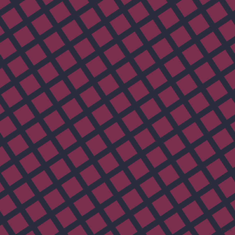 34/124 degree angle diagonal checkered chequered lines, 20 pixel line width, 54 pixel square size, Black Rock and Flirt plaid checkered seamless tileable