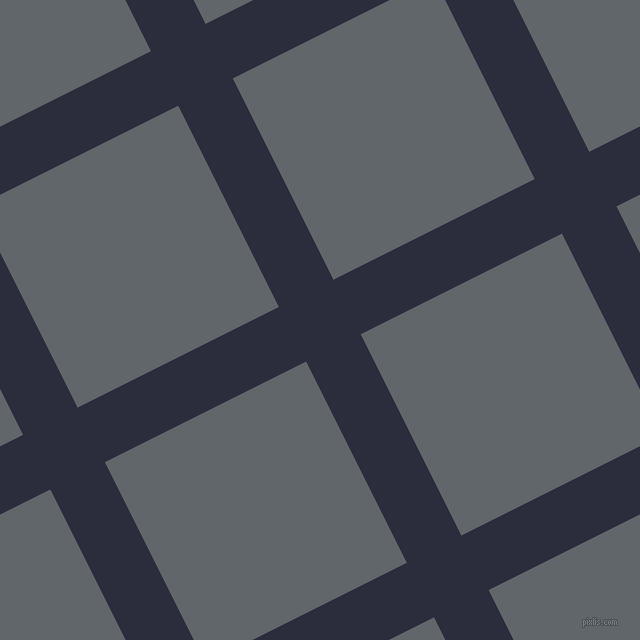 27/117 degree angle diagonal checkered chequered lines, 61 pixel lines width, 225 pixel square size, Black Rock and Shuttle Grey plaid checkered seamless tileable