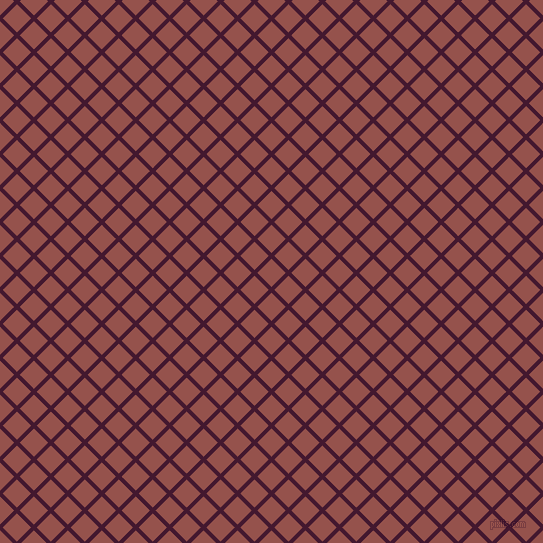 45/135 degree angle diagonal checkered chequered lines, 4 pixel line width, 20 pixel square size, Blackberry and Copper Rust plaid checkered seamless tileable