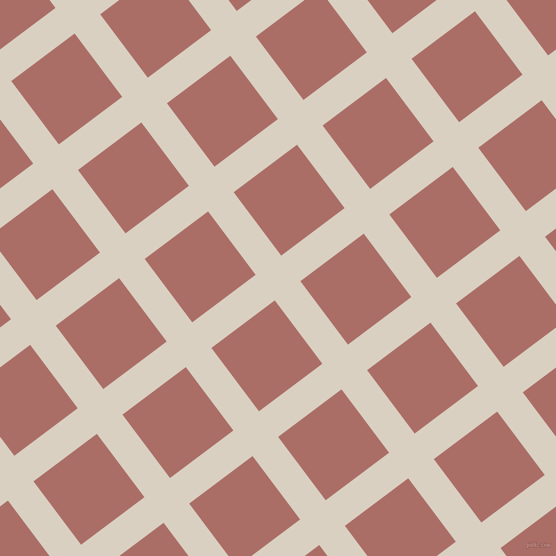 37/127 degree angle diagonal checkered chequered lines, 46 pixel line width, 114 pixel square size, Blanc and Coral Tree plaid checkered seamless tileable